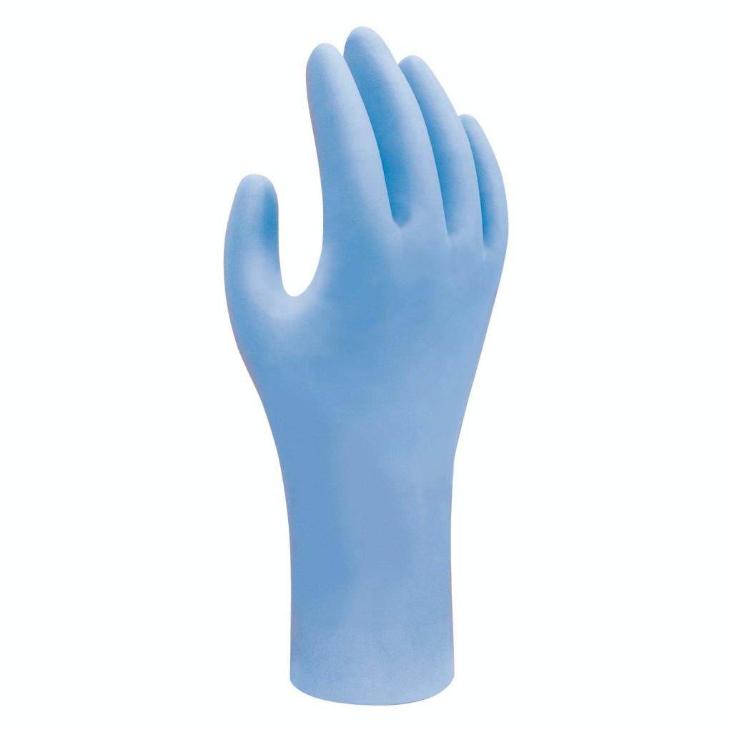 7502PF. Guante de Nitrilo Desechable Biodegradable para Pieles Sensibles, Eco Best Technology® Cat.III (Dispensador 200 Unidades) 